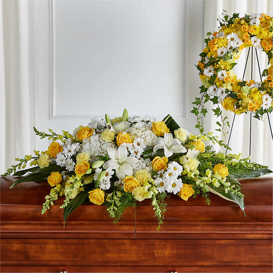 Golden Harmony Casket Spray